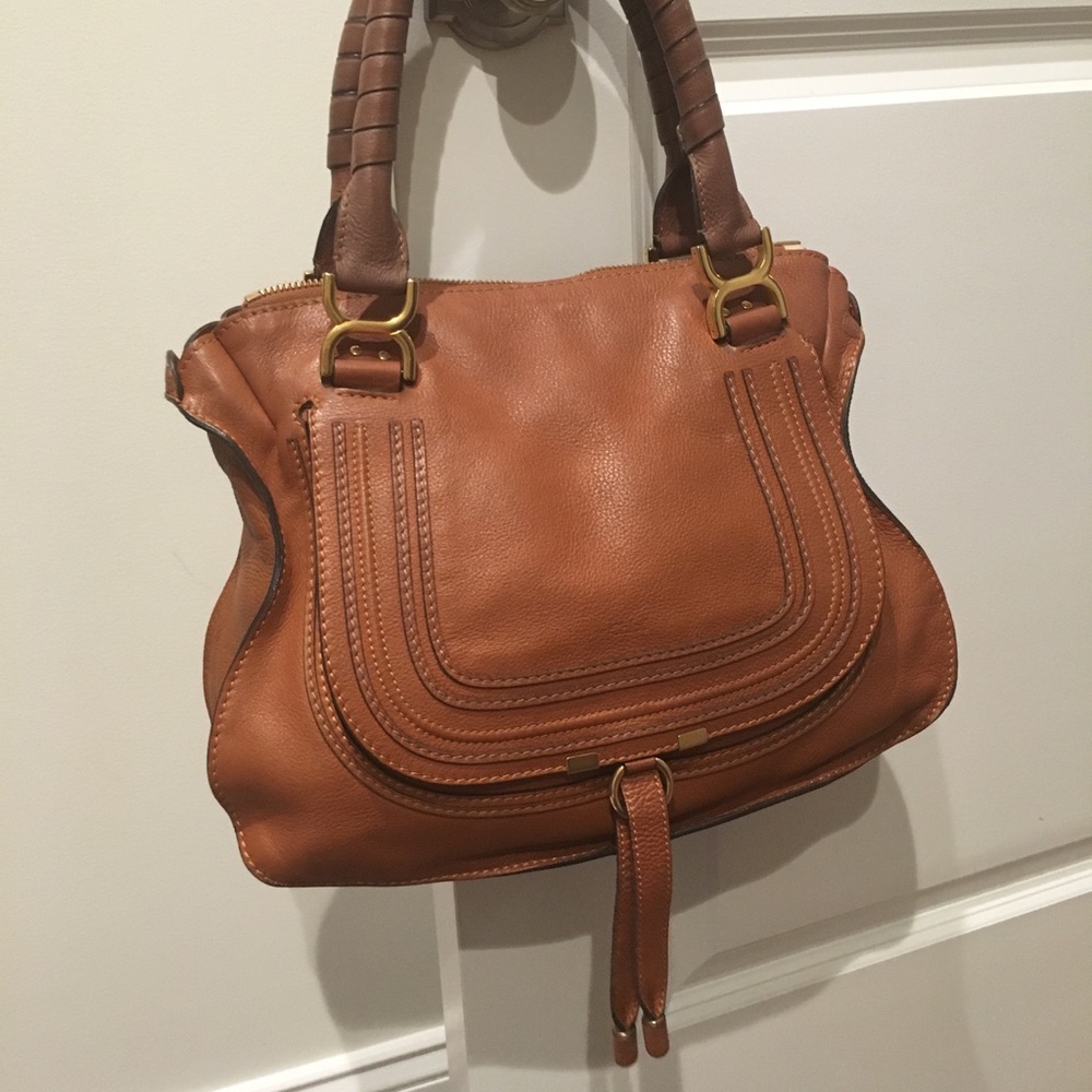 Chloe Marcie brown tan leather bag